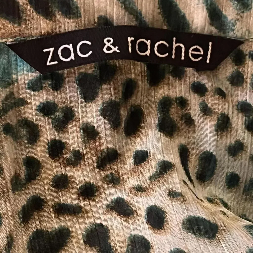 Zac & Rachel glam fairy leopard print blouse Size Large NWOT - Picture 7 of 7